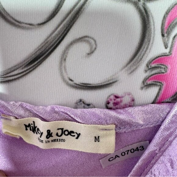 Mikey & Joey dress shimmer shiny lilac purple royal long maxi spaghetti strap - Picture 5 of 11